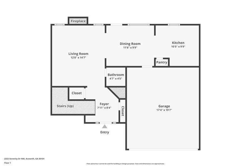 2,090/Mo, 2222 Serenity Dr NW Acworth, GA 30101 Floor Plan View