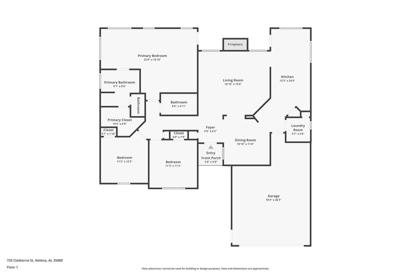 1,945/Mo, 725 Claiborne St Helena, AL 35080 Floor Plan View