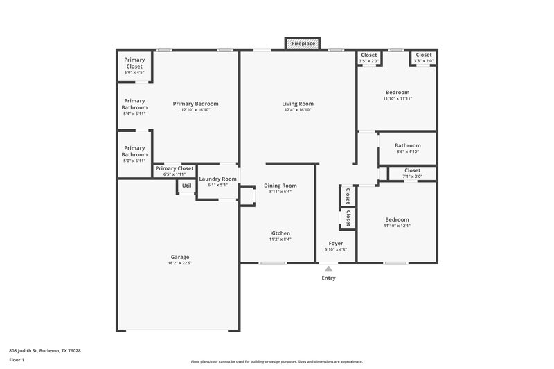 3,010/Mo, 808 Judith Street Burleson, TX 76028 Floor Plan View