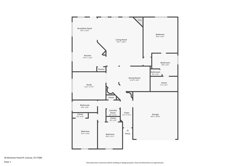 2,250/Mo, 30 Shimmer Pond Pl Conroe, TX 77385 Floor Plan View
