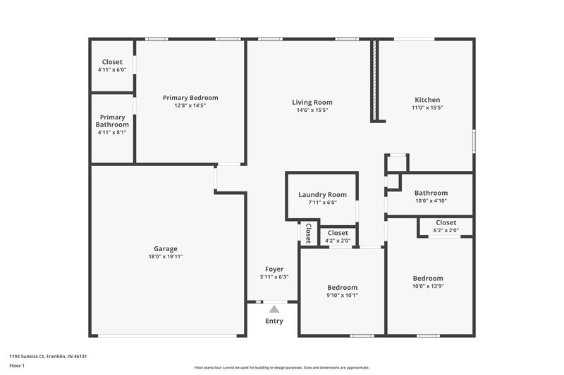 1,840/Mo, 1193 Sunkiss Ct Franklin, IN 46131 Floor Plan View