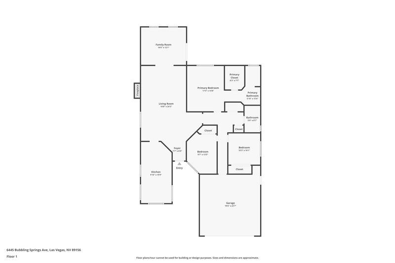 2,090/Mo, 6445 Bubbling Springs Ave Las Vegas, NV 89156 Floor Plan View