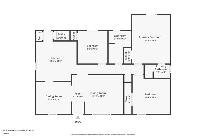 2,005/Mo, 8612 Sardis Way Louisville, KY 40228 Floor Plan View