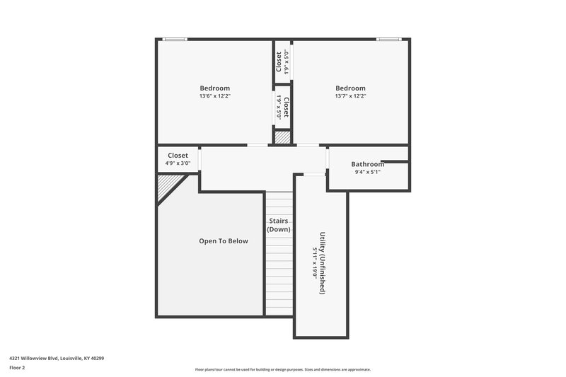 1,890/Mo, 4321 Willow View Blvd Louisville, KY 40299 Floor Plan View 2