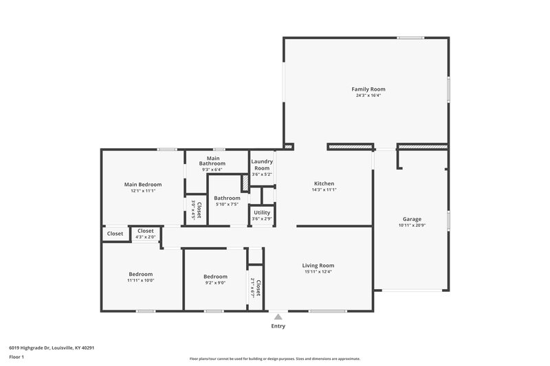 1,925/Mo, 6019 Highgrade Dr Louisville, KY 40291 Floor Plan View