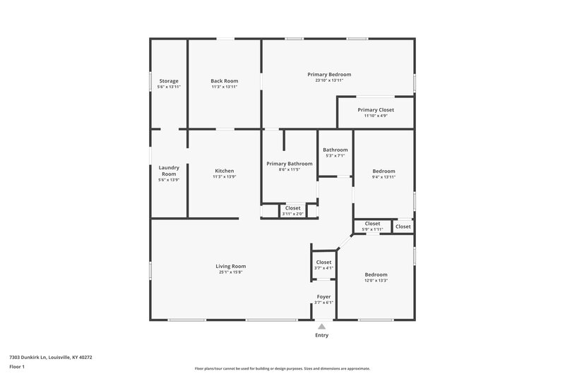 1,955/Mo, 7303 Dunkirk Ln Louisville, KY 40272 Floor Plan View