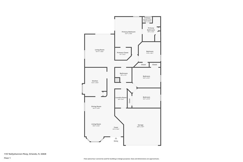 2,525/Mo, 1157 Ballyshannon Pkwy Orlando, FL 32828 Floor Plan View