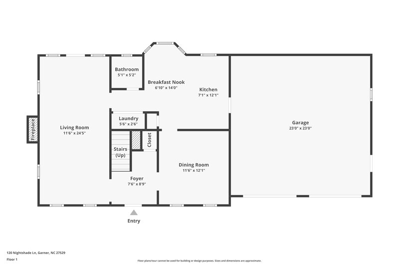 3,200/Mo, 120 Nightshade Ln Garner, NC 27529 Floor Plan View
