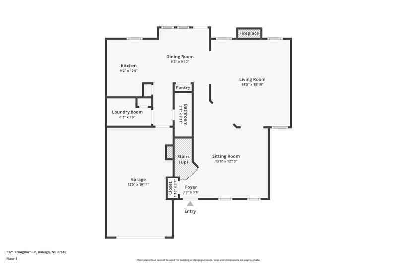 2,035/Mo, 5321 Pronghorn Ln Raleigh, NC 27610 Floor Plan View