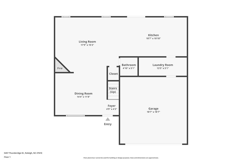 2,520/Mo, 5457 Thunderidge Drive Raleigh, NC 27610 Floor Plan View