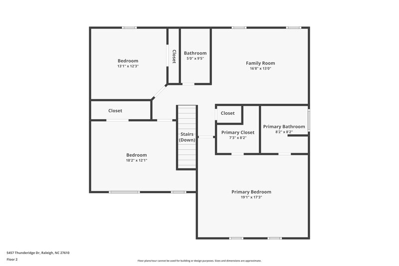 2,520/Mo, 5457 Thunderidge Drive Raleigh, NC 27610 Floor Plan View 2