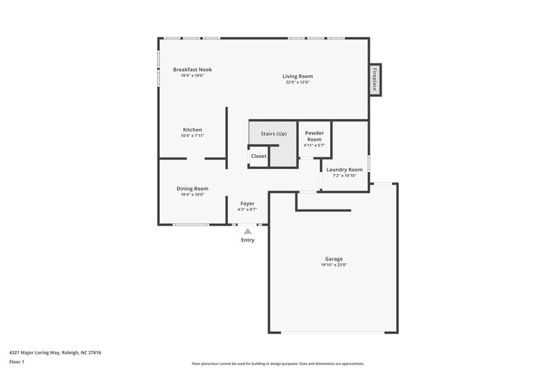 2,160/Mo, 4321 Major Loring Way Raleigh, NC 27616 Floor Plan View
