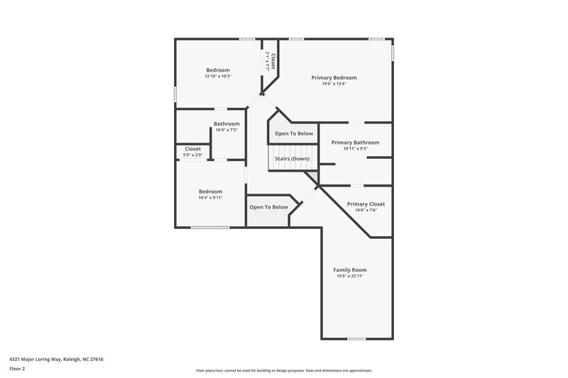 2,160/Mo, 4321 Major Loring Way Raleigh, NC 27616 Floor Plan View 2