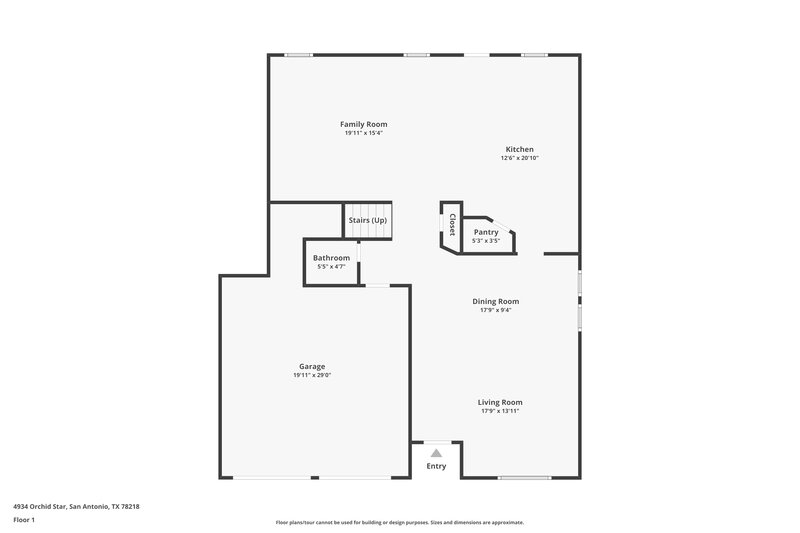 2,115/Mo, 4934 Orchid Star San Antonio, TX 78218 Floor Plan View