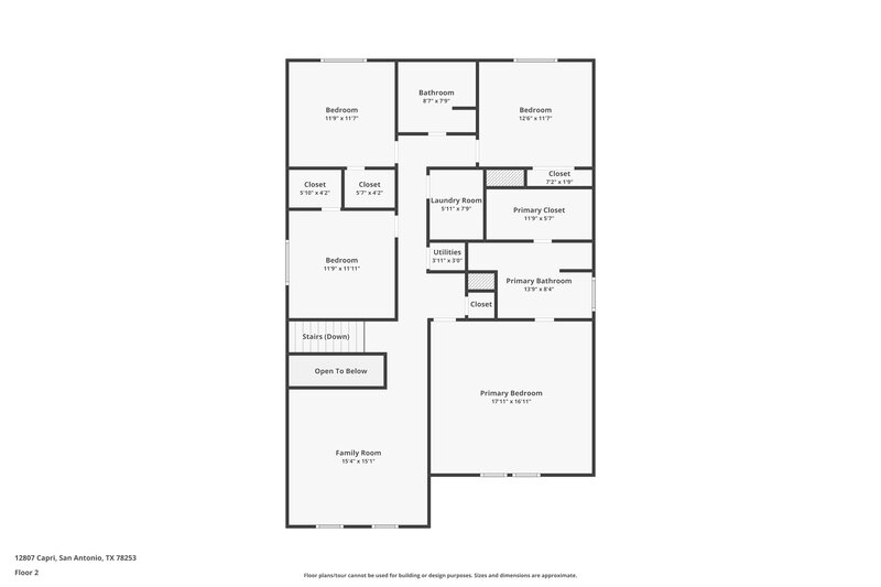 2,835/Mo, 12807 Capri San Antonio, TX 78253 Floor Plan View 2