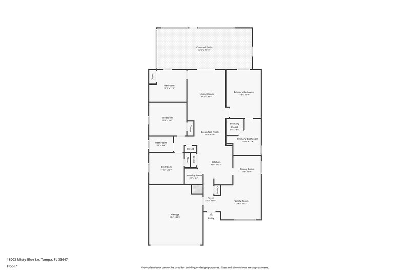 2,980/Mo, 18003 Misty Blue Ln Tampa, FL 33647 Floor Plan View