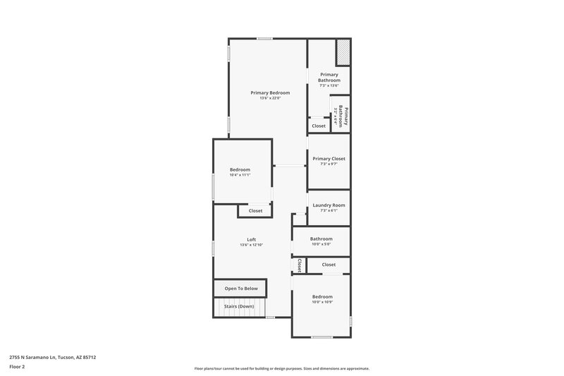 2,325/Mo, 2755 N Saramano Ln Tucson, AZ 85712 Floor Plan View 2