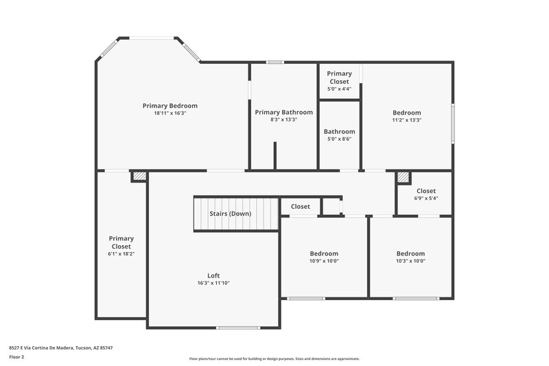 2,810/Mo, 8527 E Via Cortina de Madera Tucson, AZ 85747 Floor Plan View 2