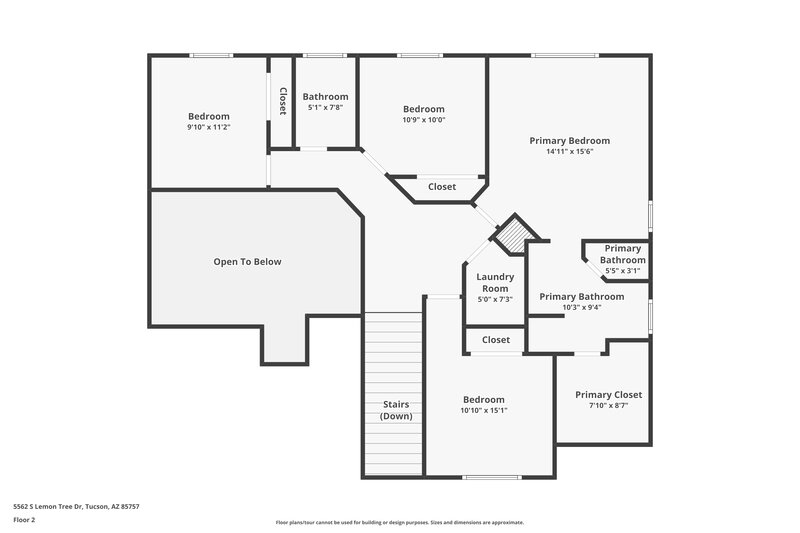 2,285/Mo, 5562 S Lemon Tree Dr Tucson, AZ 85757 Floor Plan View 2