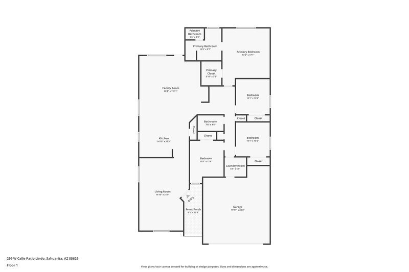 1,815/Mo, 299 W Calle Patio Lindo Sahuarita, AZ 85629 Floor Plan View